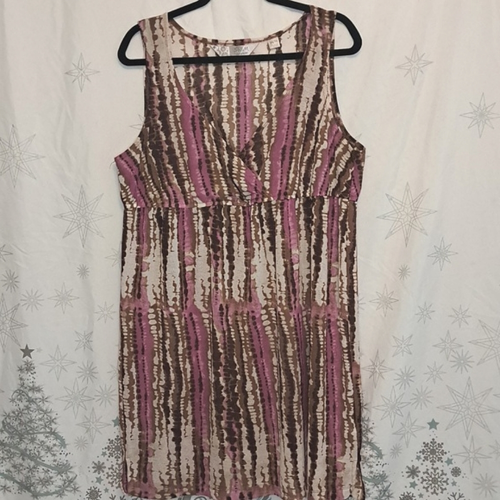 Swim By Avenue Brown, Pink Sheer Swim 14/16 Cover Dress